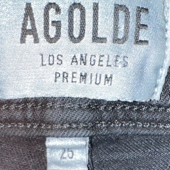 AGOLDE Distressed Super High Rise Skinny Black Jeans Size 25‎ - Picture 5 of 6